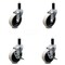 Service Caster 4 Inch Thermoplastic Wheel 1-1/8 Inch Expanding Stem Caster Set with 2 Brakes SCC-EX05S410-TPRS-118-2-SLB-2 - alternate 1